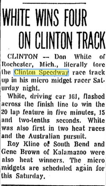 Clinton Race Track - June 1958
